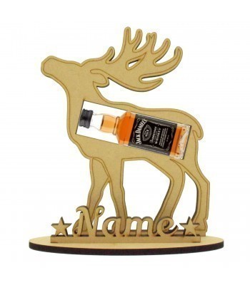 6mm Jack Daniel's Miniature Christmas Holder on a Stand - Reindeer - Stand Options